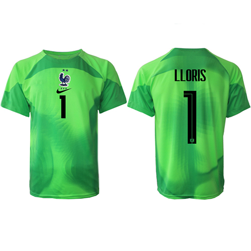 Camiseta Francia Hugo Lloris #1 Portero Segunda Equipación Replica Mundial 2022 mangas cortas